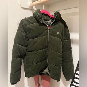 Green Levi’s puffer jacket